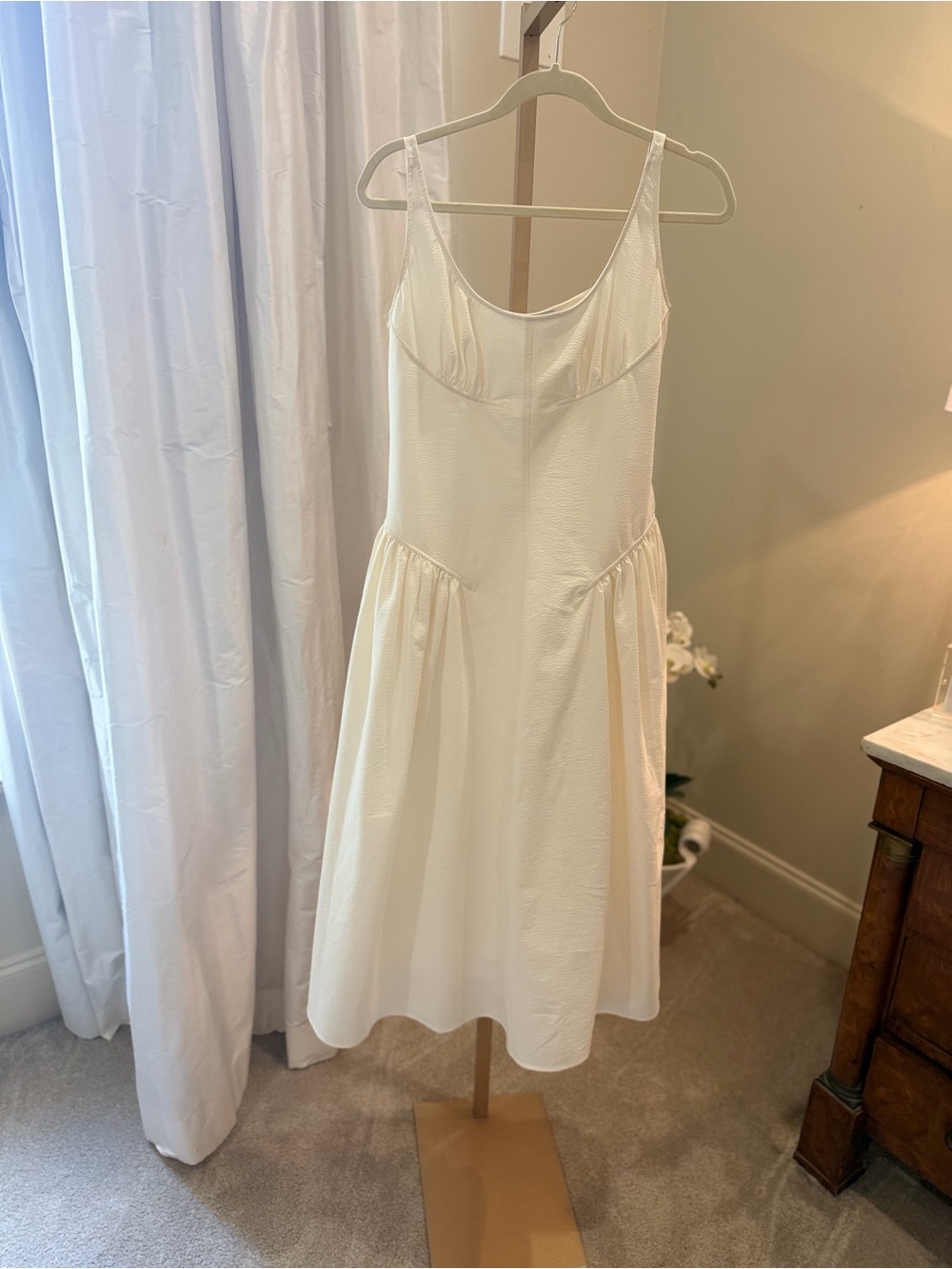 Proenza Schouler Cream Textured Tank Dress